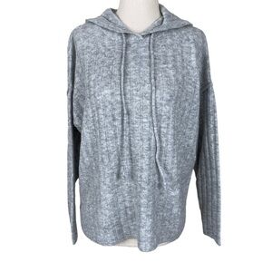 Sweet Romeo Gray Ribbed Hooded Sweater